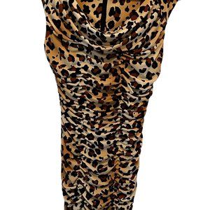 Calvin Klein Leopard Print Evening Dress